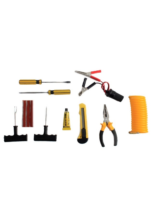Portable 2-Cylinder Air Compressor Kit with Tire Repair Tools and Storage Case for Cars and Travel - Image 2