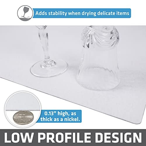 Drymate Jumbo XL Dish Drying Mat (19”x24”), Low-Profile, Super Absorbent, Quick Dry Fabric, Waterproof & Slip-Resistant, for Kitchen Counter, Trimmable, Easy to Clean (USA Made)(White) - Image 4