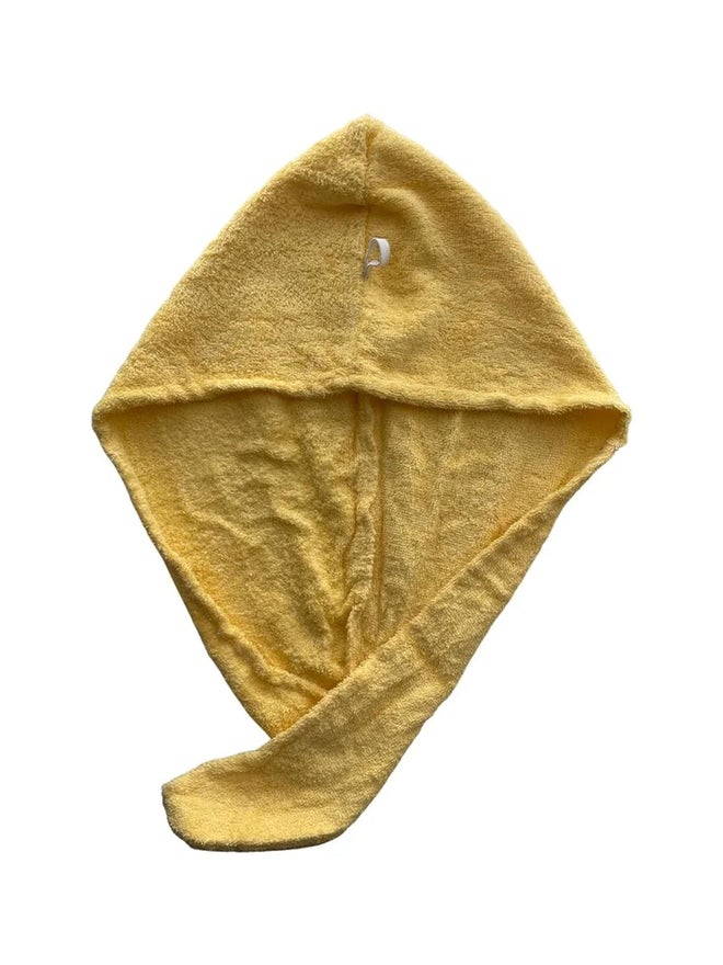 1CHASE Cotton Terry Hair Towel Wrap , Yellow - Image 3