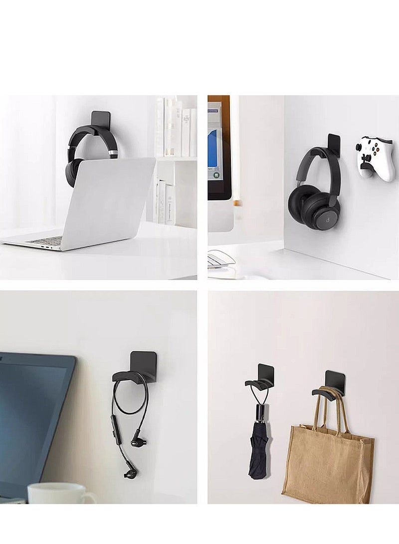 2Pcs Earphone Stand Wall Mounted Non Perforated Table Gaming Stand, Head Mounted Stand, Hook Bracket, Hanging Headphone Stand - Image 2