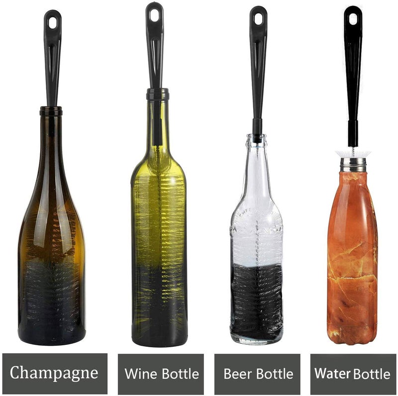 ALINK 16in Extra Long Black Bottle Cleaning Brush Cleaner for Washing Narrow Neck Beer/Wine/Thermos, Sport Well/Brewing Bottles/Hummingbird Feeder - Image 3