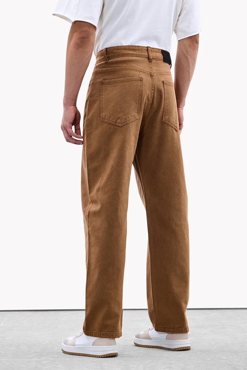 SNITCH Brown Core Lab Denim Baggy Jeans for Men | Best Price UAE