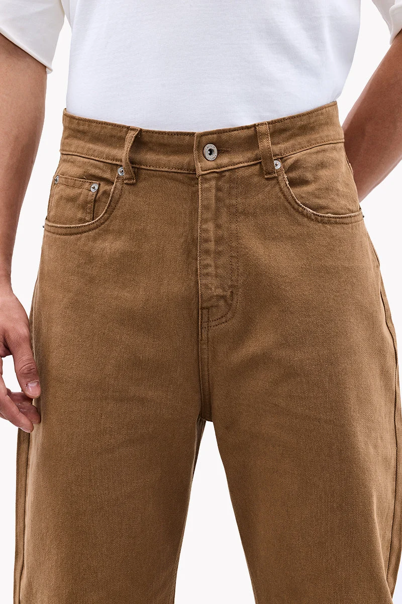 SNITCH Brown Core Lab Denim Baggy Jeans for Men | Best Price UAE