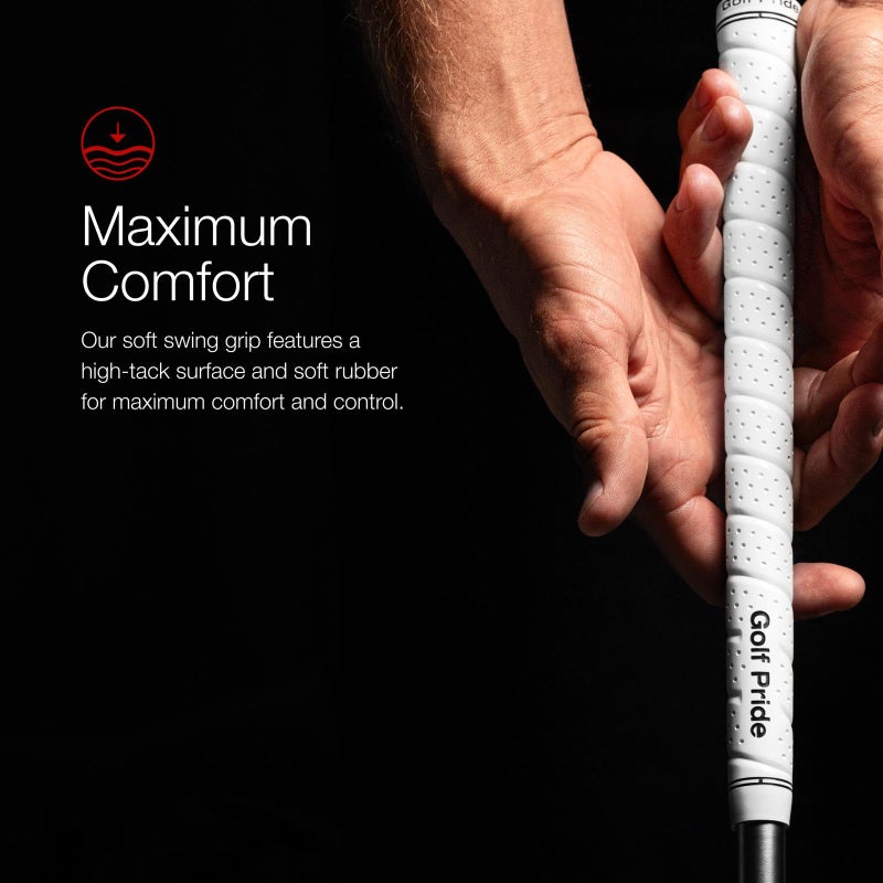 Golf Pride Tour Wrap Golf Grip - Comfortable, Durable Grip for Clubs - Classic Wrap Design with High-Tack Feel - Rubber Construction - Midsize - White - 8 Pack - Image 5