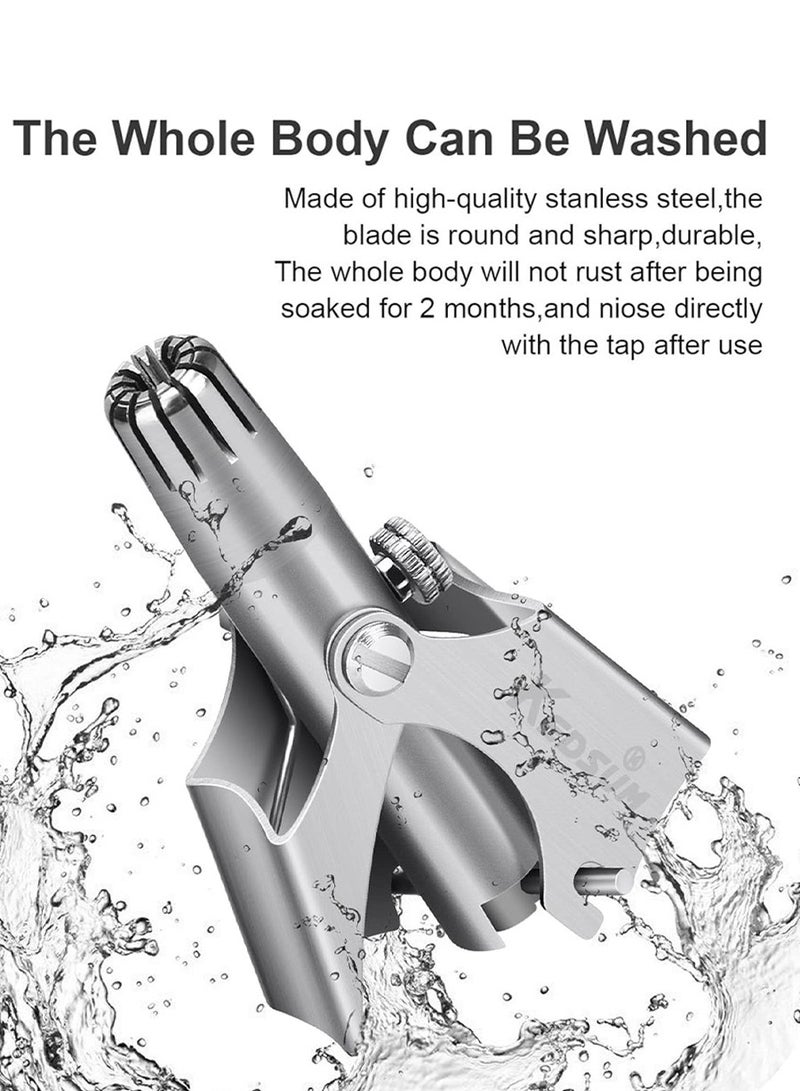 BEIRUI Nose and Ear Hair Trimmer, Eyebrow Razor, Manual, Battery-Free, Waterproof, Stainless Steel, Painless, Twelve Double Edged Blades, Professional Painless Nose Hair Remover for Men and Women - Image 5