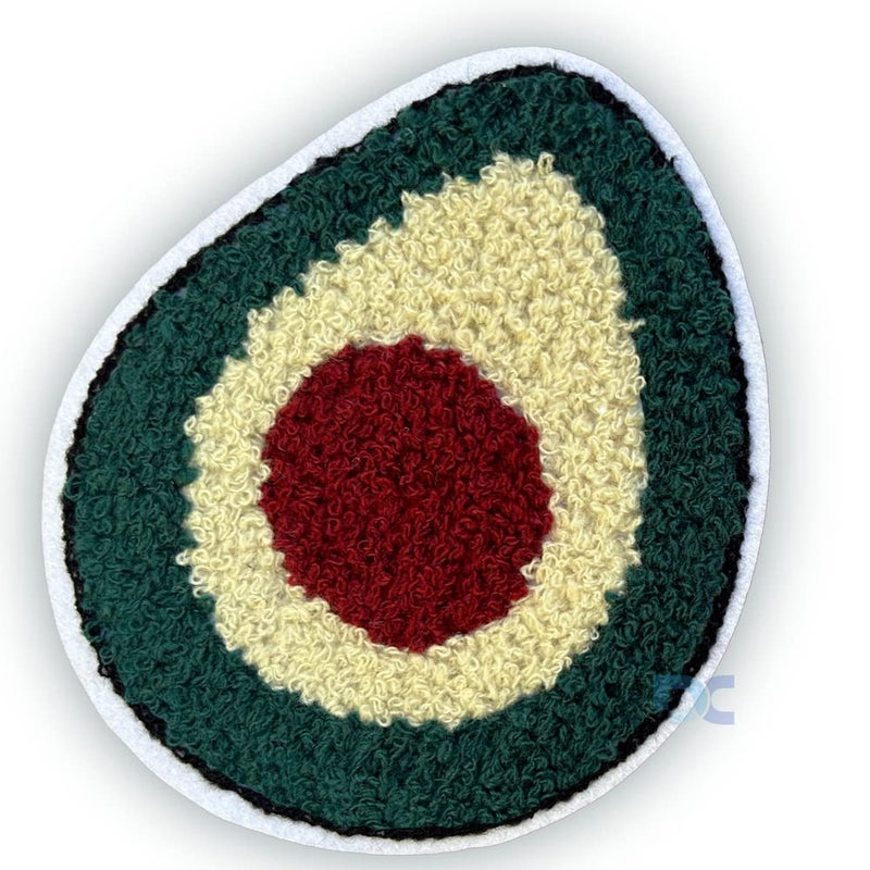 Daily Crafts Daily Crafts 1 Piece Chenille Varsity Jacket Cartoon Sewing Embellishment for Boys and Girls Sew On PatchesAvocado  - Image 2