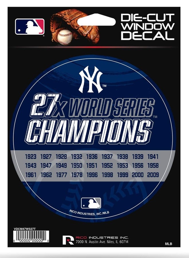 Rico VDCM47WS27T Yankees 27 Time World Series Champs Medium Die Cut Decal - Image 2
