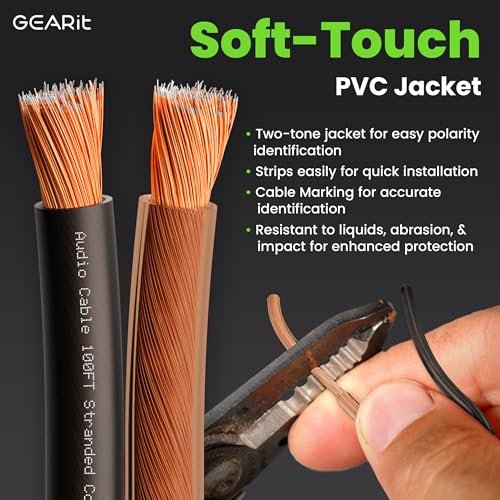 GearIT 14 Gauge 2 x 2.5mm Speaker Wire Cca Cca Cable (30.4 Meters - Black Clear) - Image 2