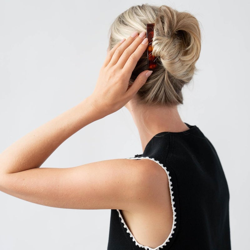 France Luxe Tortoise Classic Rectangle Barrette - Image 4