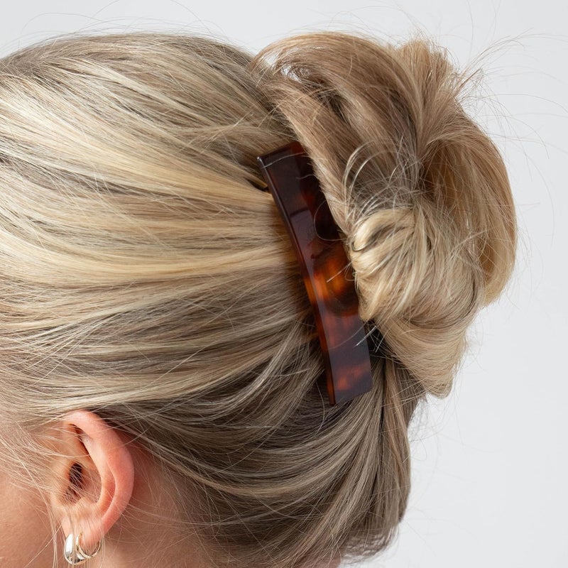 France Luxe Tortoise Classic Rectangle Barrette - Image 3