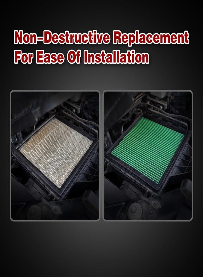 KNSPEC High Performance Engine Air Filter Washable & Reusable Increase Power Compatible with 2007-2021 Ford F150, F250, F350, F450, F550, F650 - Image 2