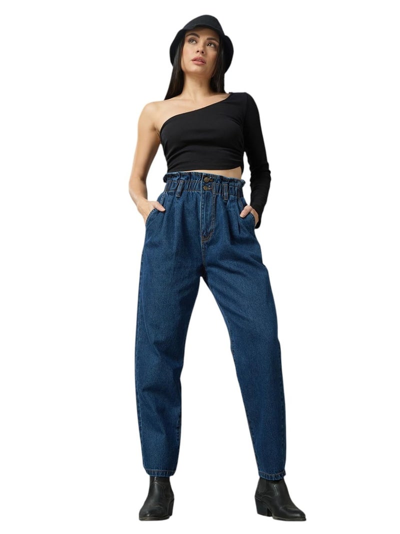 AKA CHIC Women's Tapered Jeans (AKCB 1449_Blue_26) - Image 5