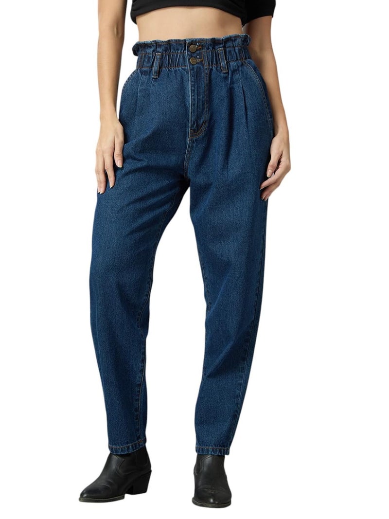 AKA CHIC Women's Tapered Jeans (AKCB 1449_Blue_26) - Image 2