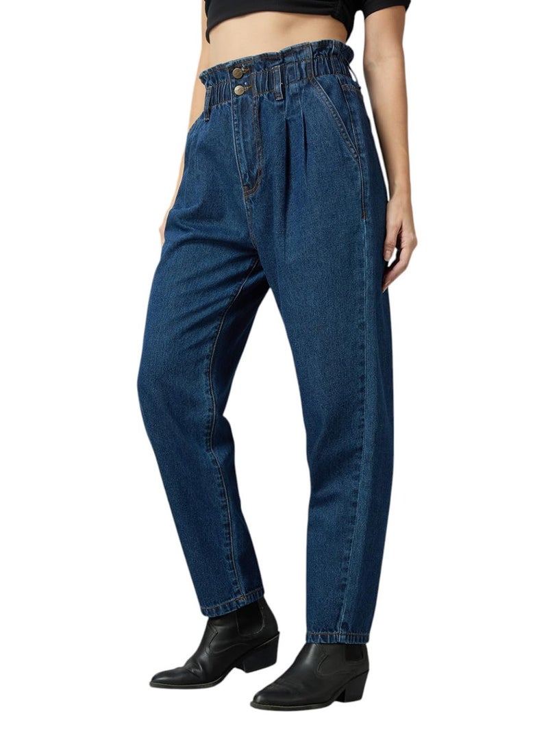 AKA CHIC Women's Tapered Jeans (AKCB 1449_Blue_26) - Image 3