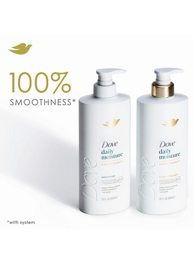 Dove Damage Therapy Shampoo Daily Moisture for Dry Hair with Bio-Protein Care Technology and Hyaluronic Serum 28 Fl Oz - Image 2