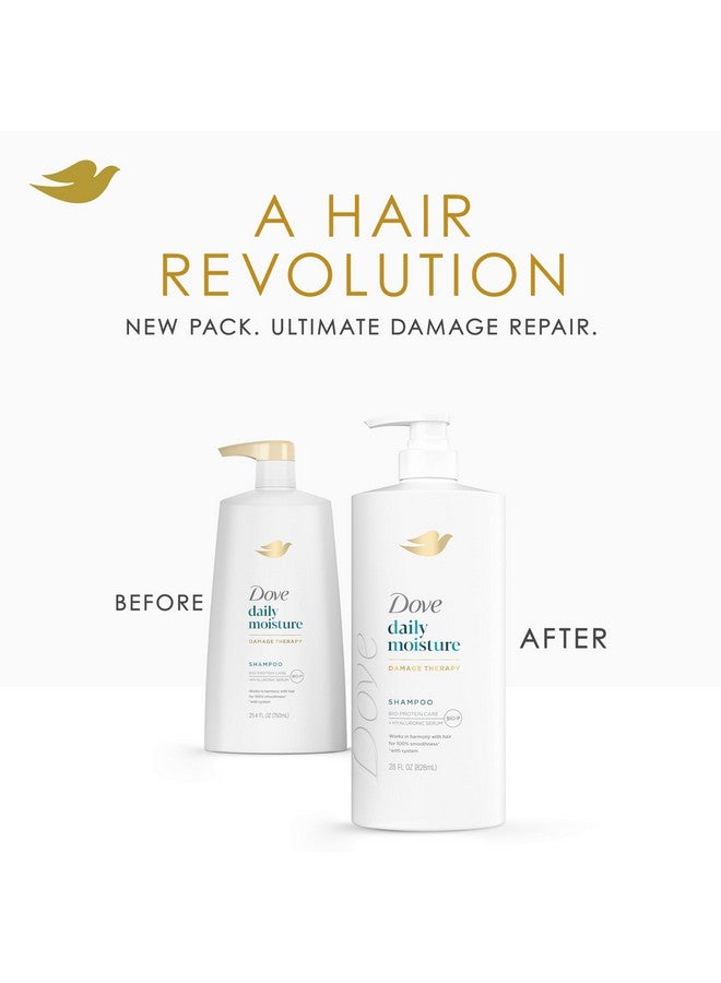 Dove Damage Therapy Shampoo Daily Moisture for Dry Hair with Bio-Protein Care Technology and Hyaluronic Serum 28 Fl Oz - Image 3