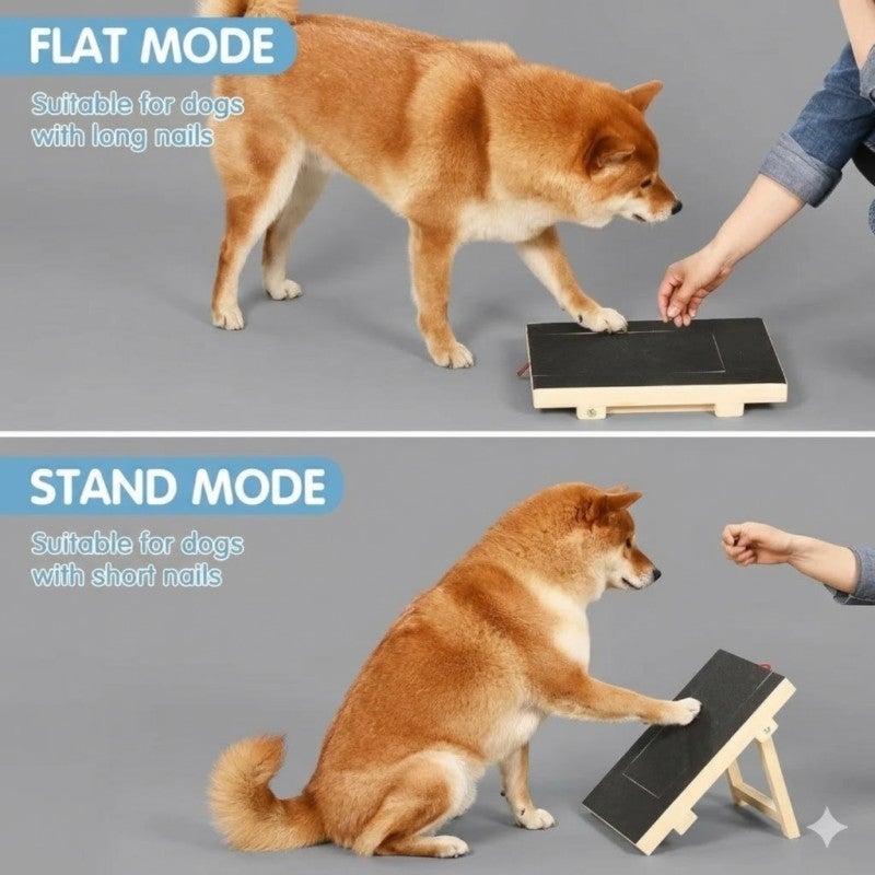 ，。，：

Wooden Dog Scratching Board: Black, Durable Pet Nail File Board - Portable Dog Nail Care Tool for Home and Travel Use - Image 5