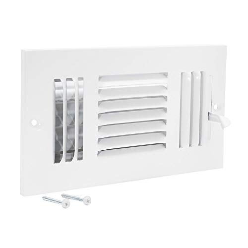 EZ-FLO 8 x 4 Inch Three-Way Ventilation Steel Sidewall/Ceiling Register, Steel Duct Opening, 61658 - Image 1
