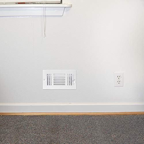 EZ-FLO 8 x 4 Inch Three-Way Ventilation Steel Sidewall/Ceiling Register, Steel Duct Opening, 61658 - Image 5