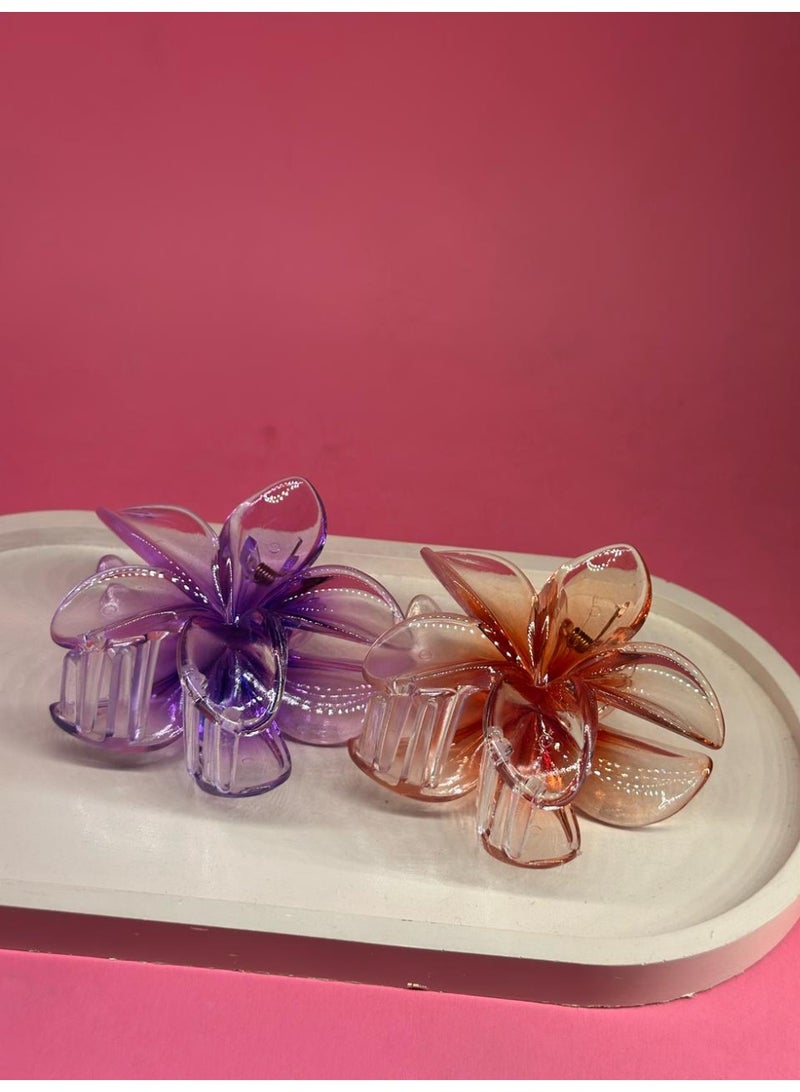 maya accessories big flower claw hair clip 2pcs may vary color - Image 4