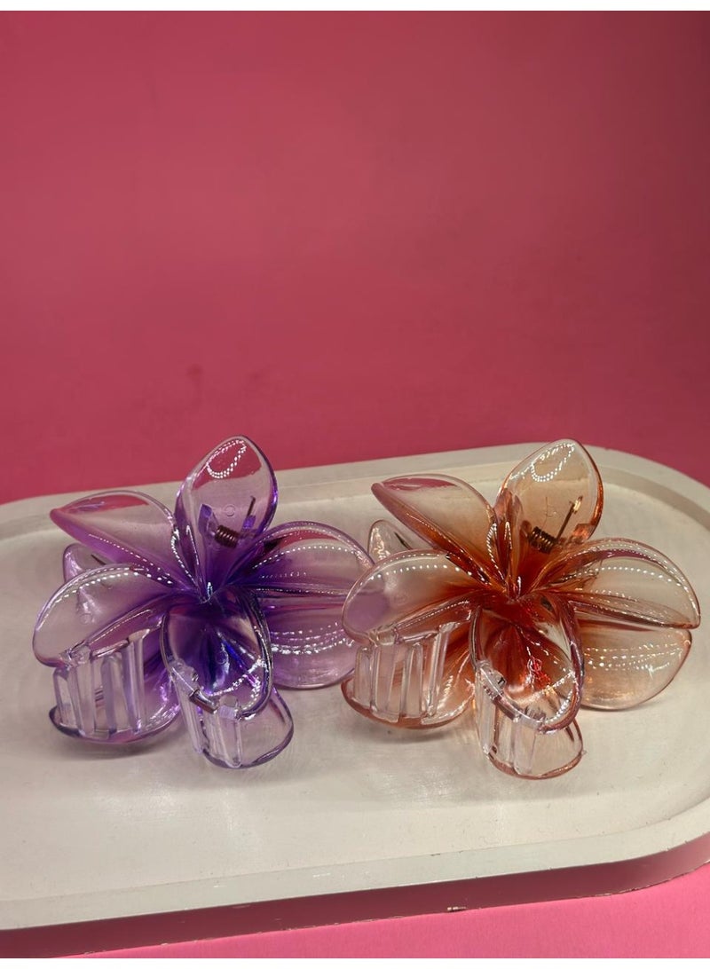 maya accessories big flower claw hair clip 2pcs may vary color - Image 2
