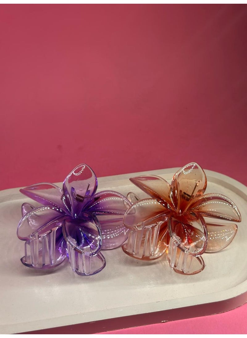 maya accessories big flower claw hair clip 2pcs may vary color - Image 3