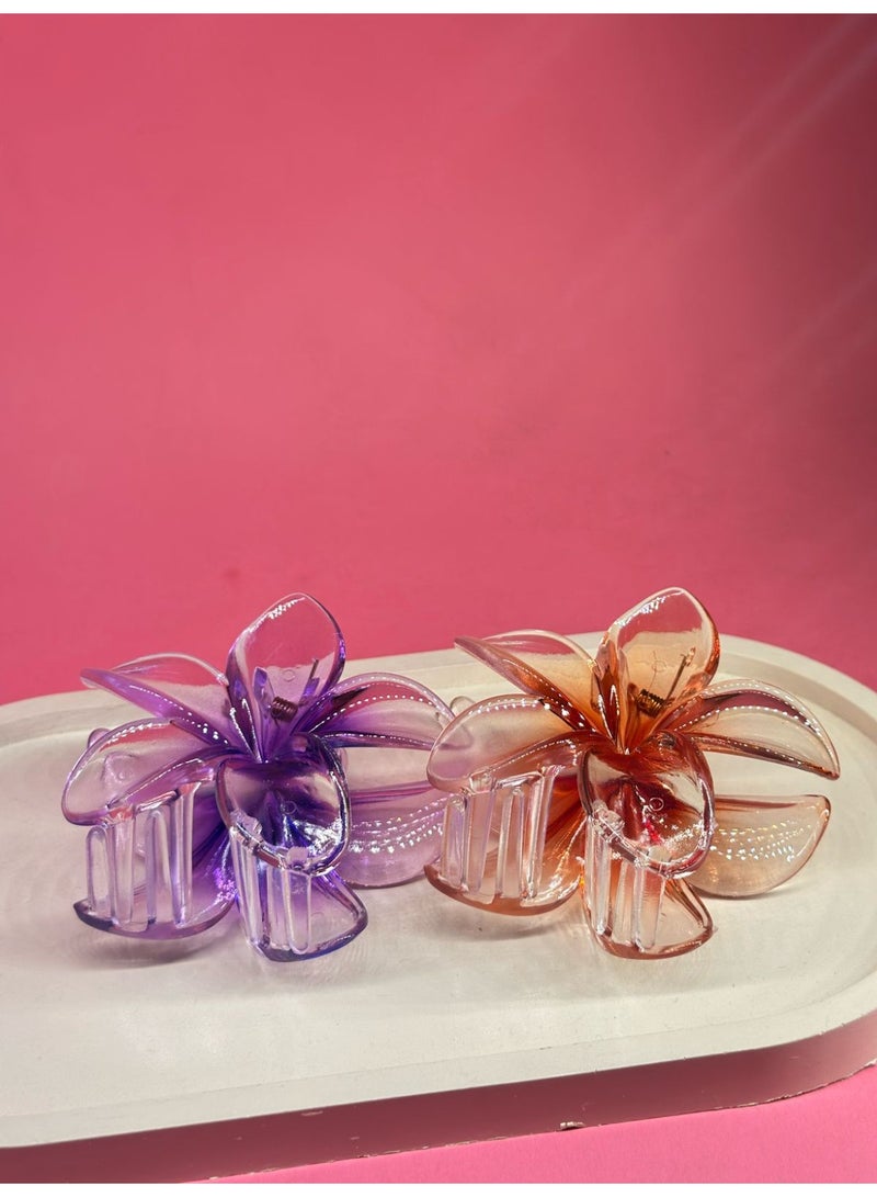 maya accessories big flower claw hair clip 2pcs may vary color - Image 1