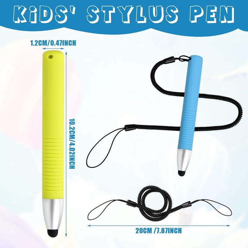 XIHIRCD 2pcs Kid-Friendly Stylus Pens for Touch Screens, Capacitive Stylus Pen with Spring Cord, Kid Tablet Stylus Pen Children's Crayon Stylus Pen for Touch Screen Devices Smartphones Tablets - Image 2