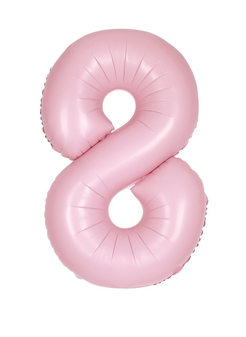 Unique 34" Matte lovely pink number 8 foil balloon - Image 1