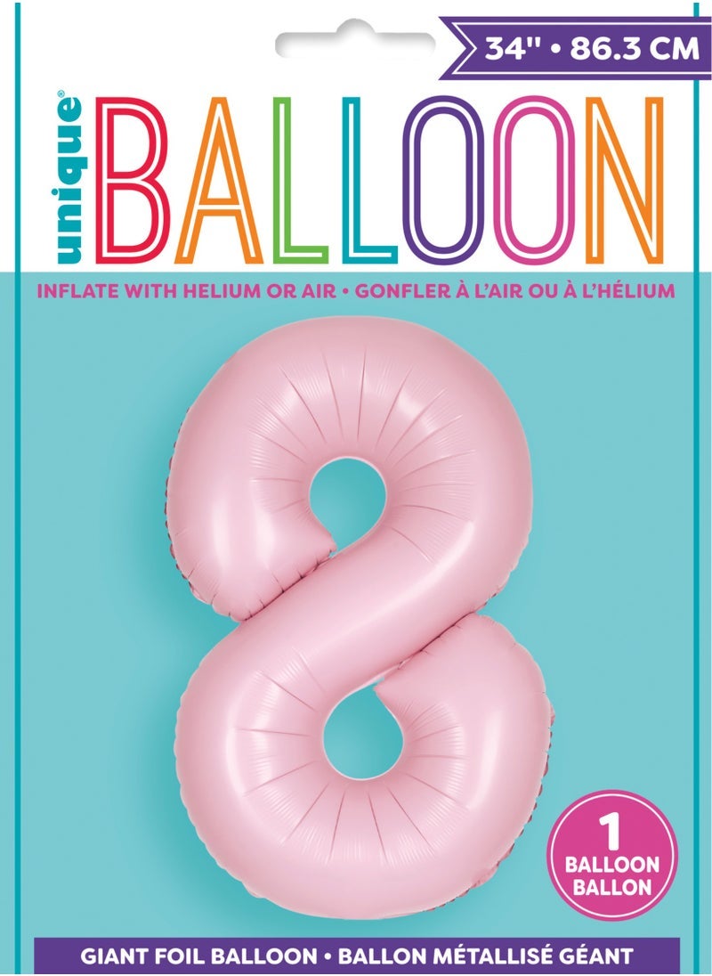 Unique 34" Matte lovely pink number 8 foil balloon - Image 2