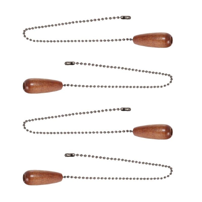 4Pcs Fan Chain Pulls Vintage Pull Chain Extension Wood Pendant Pull Chain for Ceiling Light Lamp - Image 3
