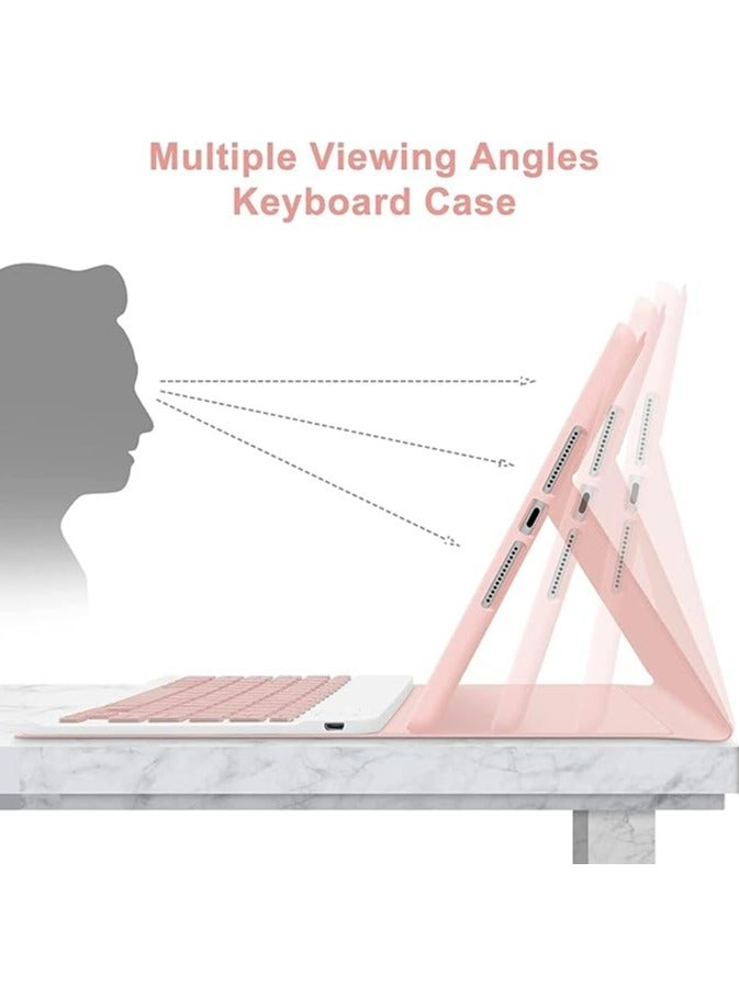 erorex Keyboard Case for iPad 10.2" 9th/8th/7th Gen 2021 iPad Pro 10.5" 2019/2017 Air 3rd Gen, Detachable Keyboard Slim Leather Folio Smart Cover with Wireless Bluetooth Mouse Pencil Holder, Pink - Image 5