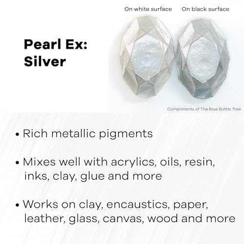 Jacquard Pearl Ex Pigment Powder 0.75 oz Silver - Loose Mica Powder for Epoxy Resin, Watercolors, Calligraphy Ink & Clay - Epoxy Pigment Powder - Epoxy Resin Color - Image 2