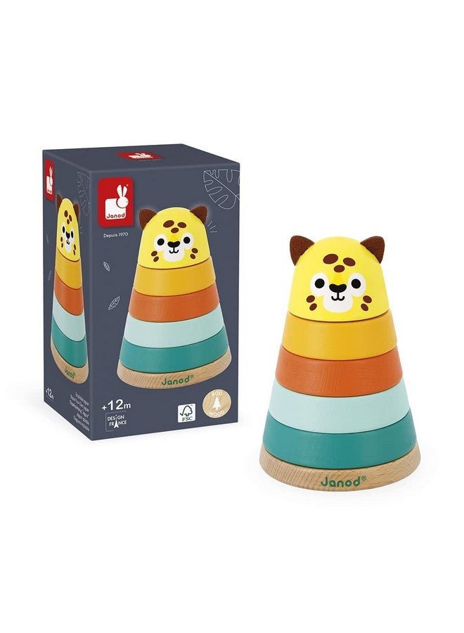 Janod - Tropik Jaguar Stacking Toy - 5 Stackable Pieces - 1 Year + J08261 - Image 2