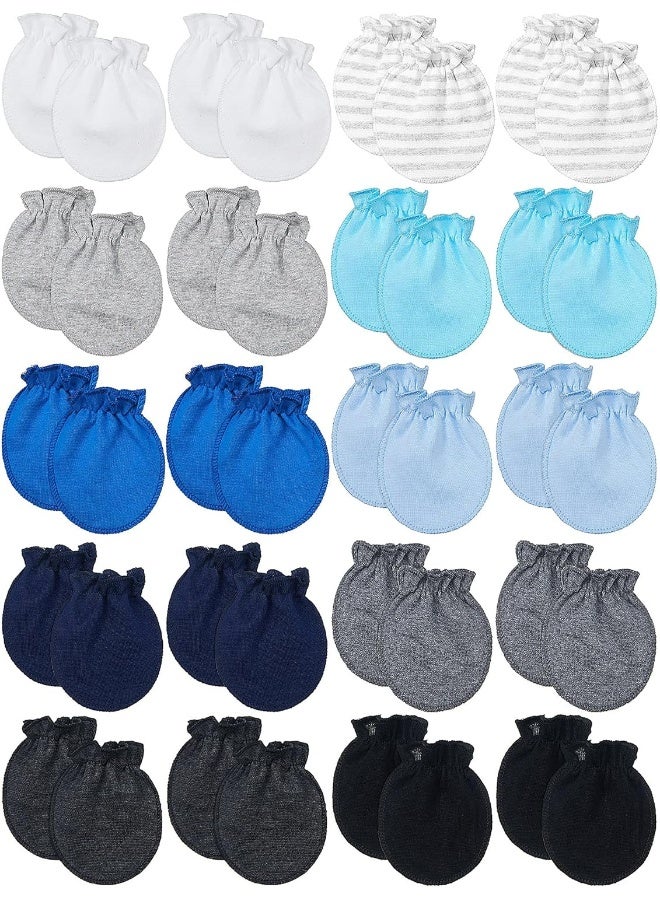 Syhood 20 Pairs Newborn Baby Boys Girls Mittens 0-6 Months Infant Toddler Mittens No Scratch Solid Color Gloves  - Image 1