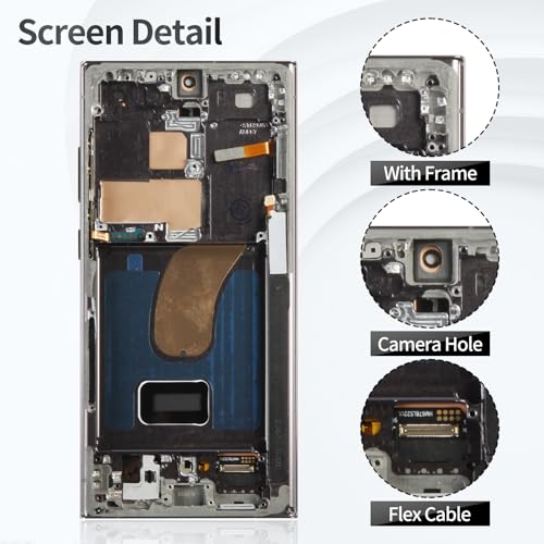 BEXUPULL OLED for Samsung S23 Ultra 5g Screen Replacement for Samsung Galaxy S23 Ultra LCD for Samsung S23 Ultra 5g Display Touch Digitizer Screen Assembly Replacement with Frame Black (US Version) - Image 3