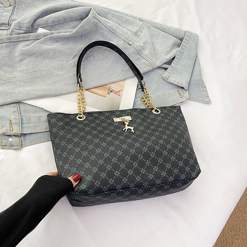 Women'S Bag Vintage Niche Portable Distinctive Trendy Large Capacity Fashionable Commuting Shoulder Bag Stylish Tote Bag - Image 1