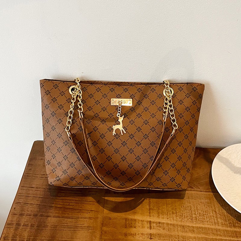 Women'S Bag Vintage Niche Portable Distinctive Trendy Large Capacity Fashionable Commuting Shoulder Bag Stylish Tote Bag - Image 2