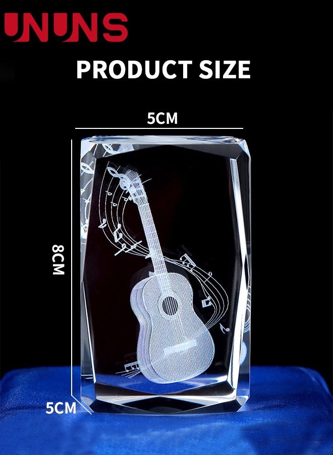 يو إن يو إن أس ضوء جيتار ليلي، ثلاثي الأبعاد ثقيل ورق الجيتار محفور بالليزر في مكعب زجاجي كريستالي، مصباح متوهج بألوان دافئة ثلاثية الأبعاد لمحبي الموسيقى، فكرة هدايا زينة ببلورات الجيتار لديكور مهرجان الأدوات الم - Image 5