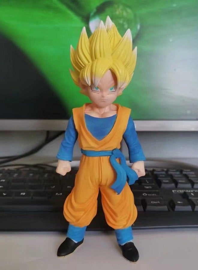 هالامودو التنين الكرة يقف طفل أصفر الشعر ابن غوتين اليد نموذج ديكور دمية تمثال - Image 2