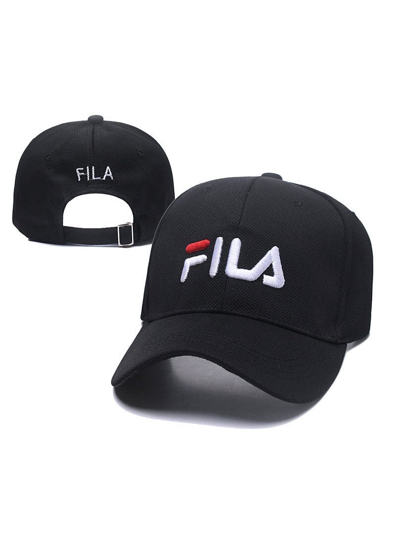 FILA قبعة بيسبول سوداء من FILA مع شعار مطرز