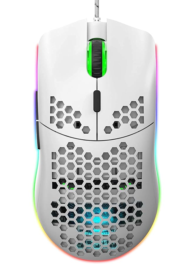 Usb Gaming Mouse Honeycomb Hollow Design Ergonomic Wired Mouse With Backlight Up To 6400 Dpi Rgb Gaming Mouse For Mac Laptop Computer Pc  - Image 1