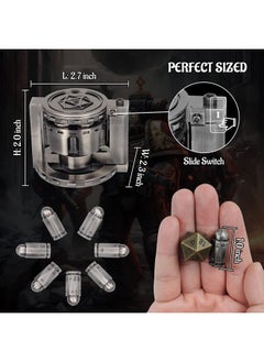 CZYY Metal Polyhedral Bullet Dice Set Of 7 With Spinning Revolver Cylinder Container - Cyberpunk Style Dice For Warhammer 40K, D&D, Sci-Fi, War, Or Crime Theme Tabletop Games (Silver)  - Image 4