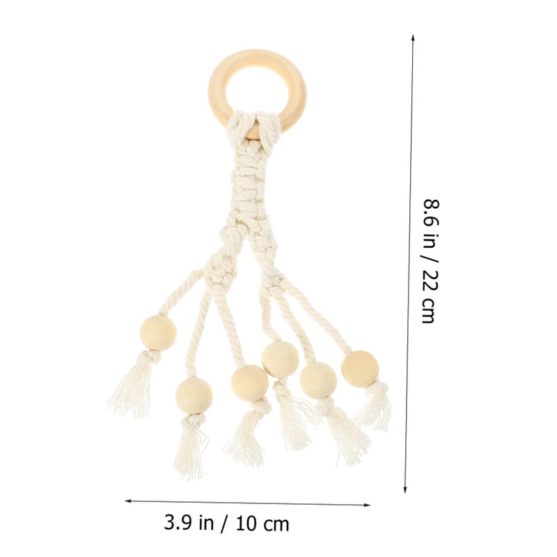 Handwoven Cotton Rope Banana Hangers Fruit Vegetable Holder Kitchen Decor Beige - Image 3