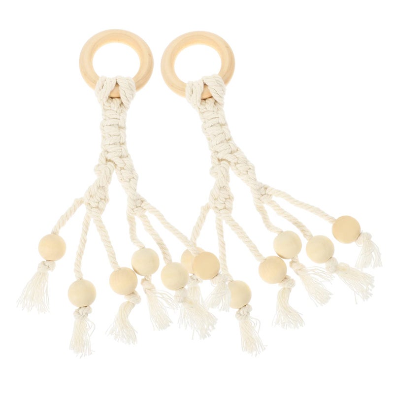 Handwoven Cotton Rope Banana Hangers Fruit Vegetable Holder Kitchen Decor Beige - Image 2