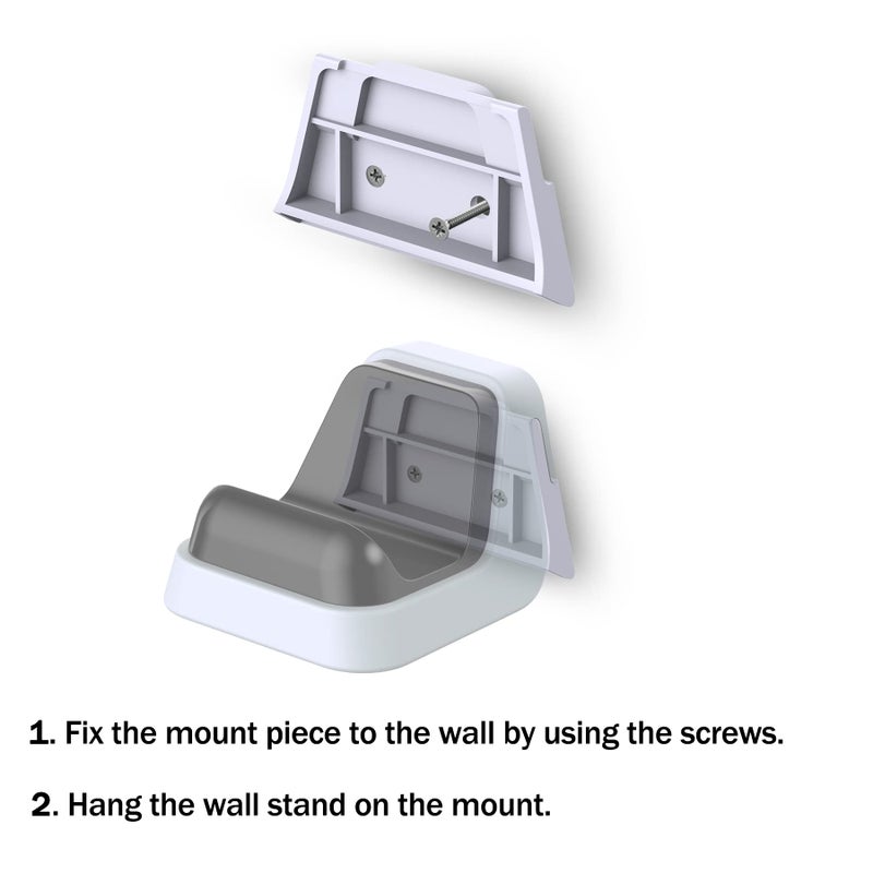 playvital Universal Game Controller Wall Mount for ps5 & Headset, Wall Stand for Xbox Series Controller, Wall Holder for Nintendo Switch Pro, Dedicated Console Hanger Mode for ps5 - Black & White - Image 5