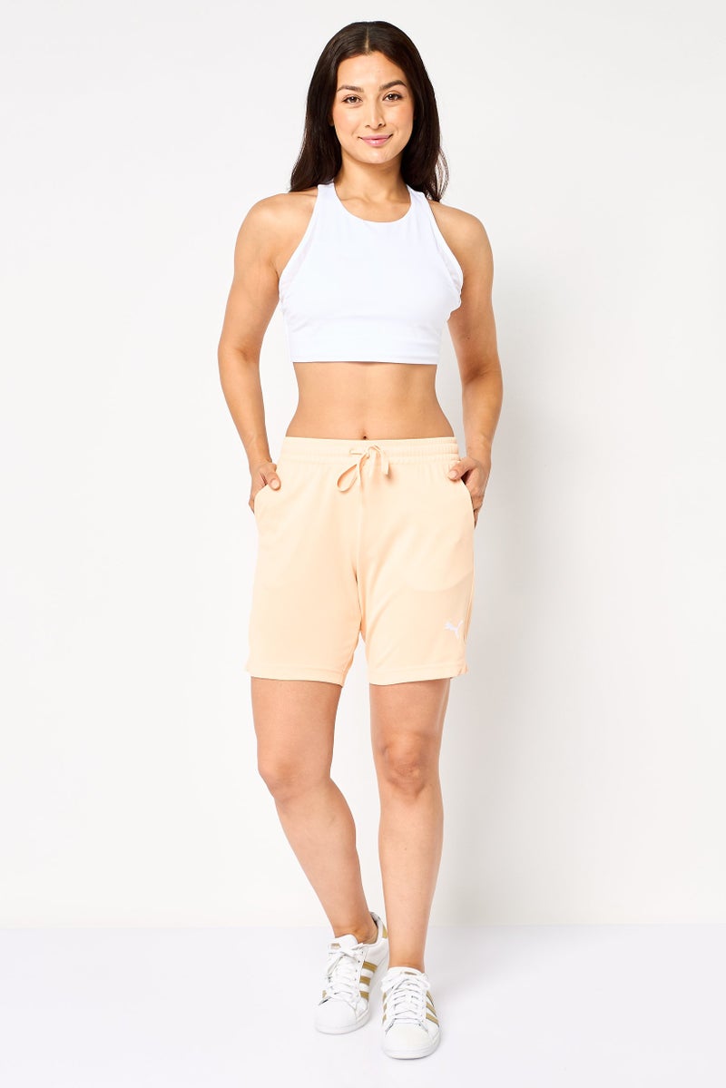 PUMA Women Sportswear Fit Embroidered Logo Outdoor Shorts, Peach - Image 2