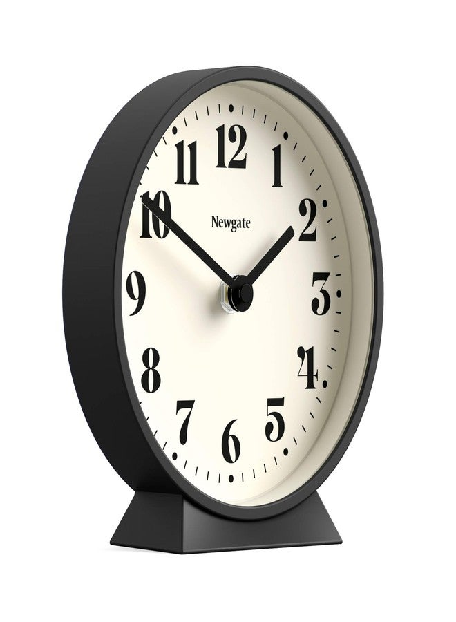 NEWGATE® Theatre Mantel Clock | Modern Classic Round Design | Black | Contemporary Style for Desk, Table, Shelf or Bedside - Image 1