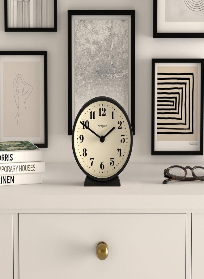 NEWGATE® Theatre Mantel Clock | Modern Classic Round Design | Black | Contemporary Style for Desk, Table, Shelf or Bedside - Image 2