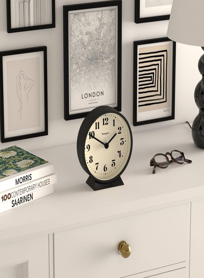 NEWGATE® Theatre Mantel Clock | Modern Classic Round Design | Black | Contemporary Style for Desk, Table, Shelf or Bedside - Image 4